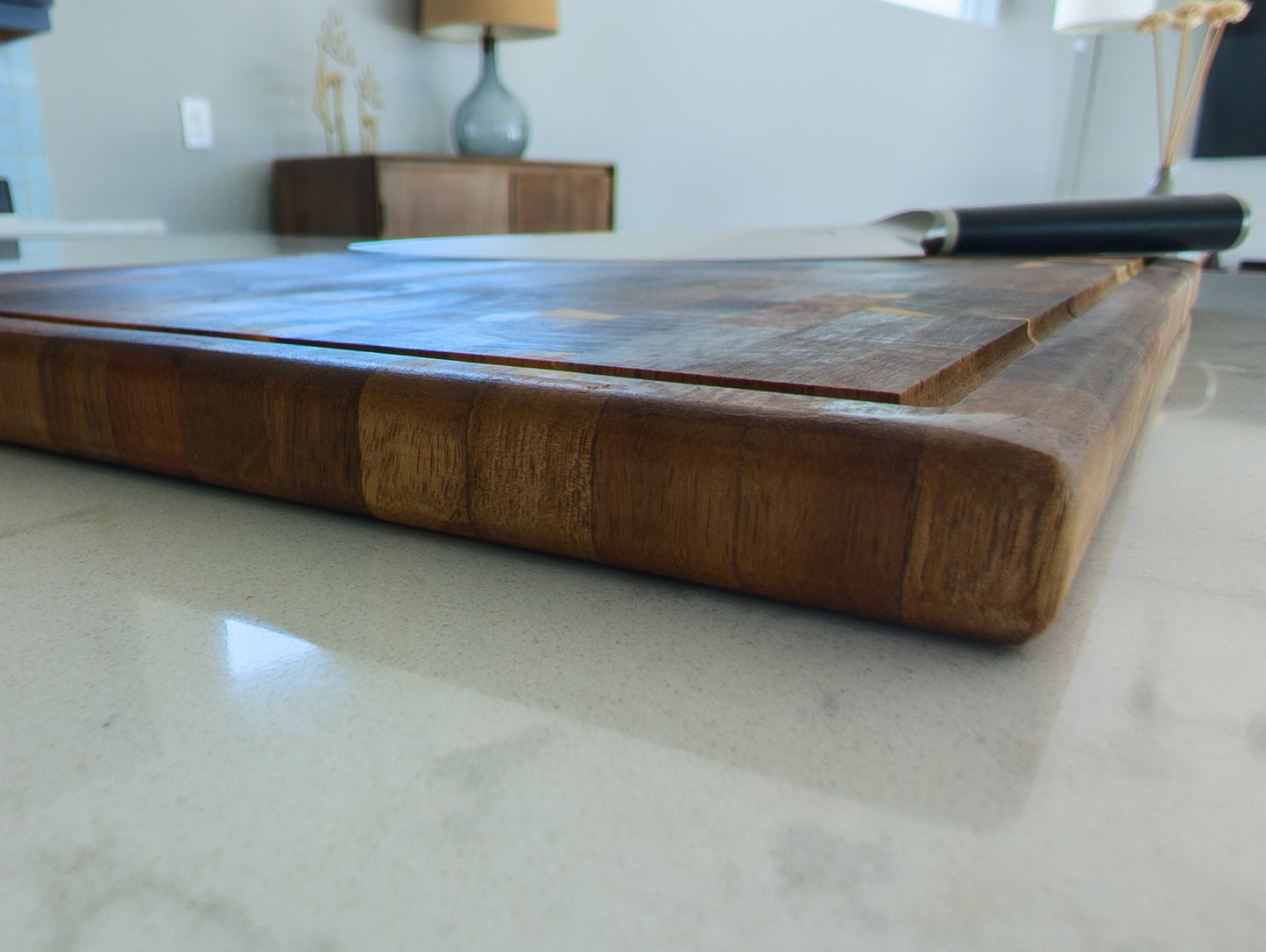 Custom Engraved Acacia End Grain Cutting Board – Personalized Butcher Block 12" x 16" | Chef Gift, Wedding Gift, Kitchen Decor