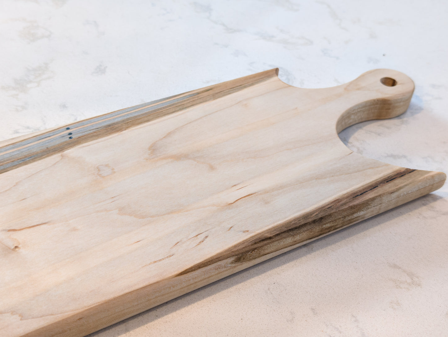 Personalized Paddle Cutting Board – Engraved Ambrosia Maple 6" x 14" | Custom Serving Board, Gift for Chefs, Charcuterie Lovers